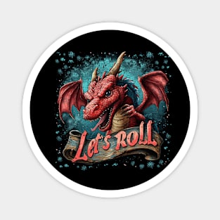 Let's Roll Red Dragon Magnet